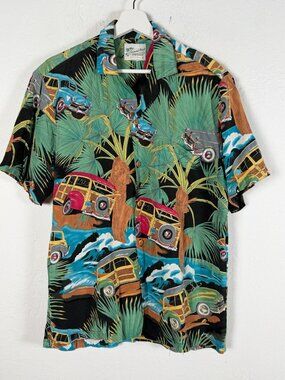 Vintage Diamond Head Sportswear Mens Hawaiian Shirt Woodie Surf Wagon Button Up